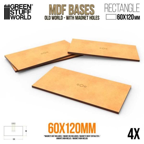 Basi MDF Old World - Rettangolari 60x120mm