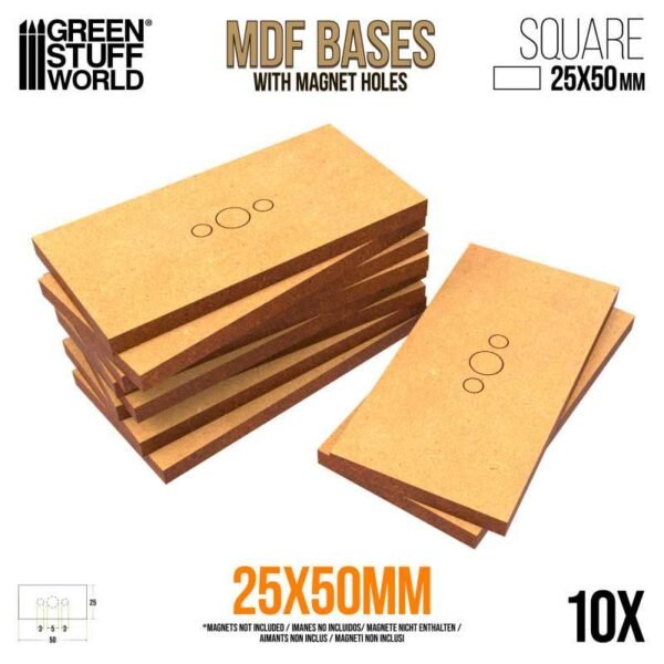 Basi MDF - Rettangolari 25x50mm