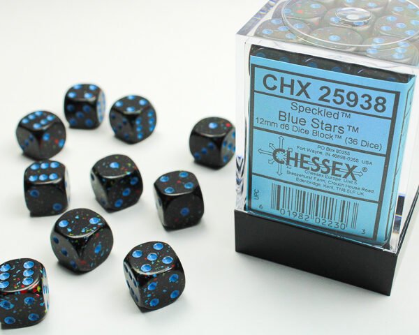 Set 36 Dadi D6 (12mm) - Speckled Blue Stars