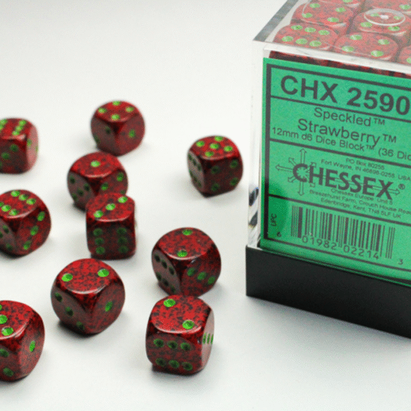 Set 36 Dadi D6 (12mm) - Speckled Strawberry