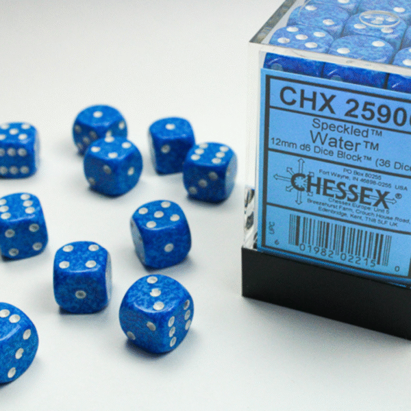 Set 36 Dadi D6 (12mm) - Speckled Water