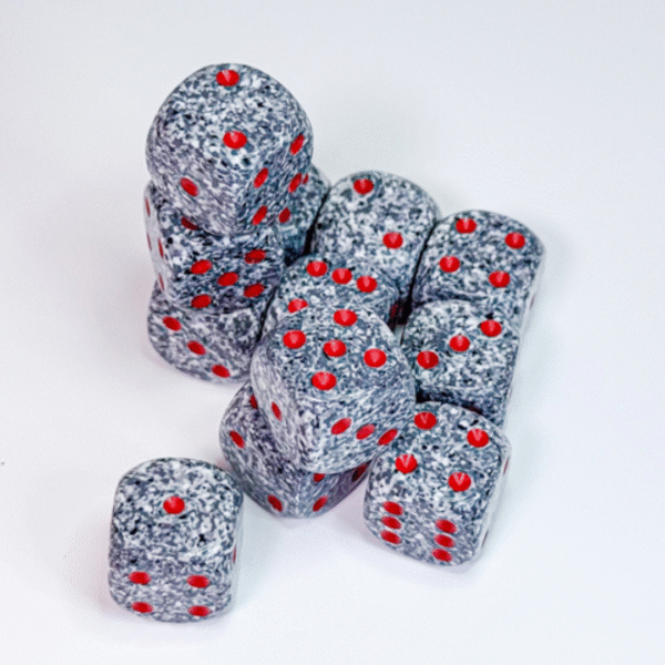 Set 12 Dadi D6 (16mm) Speckled Granite