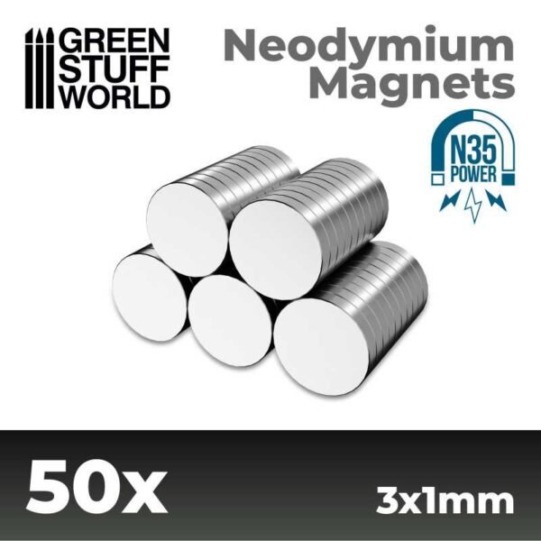 Magneti Neodimio 3x1mm - 50 unità (N35)