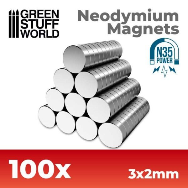 Magneti Neodimio 3x2mm - 100 unità (N35)