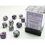 Chessex - Set 36 Dadi D6 (12mm) - Gemini Purple-Steel/White