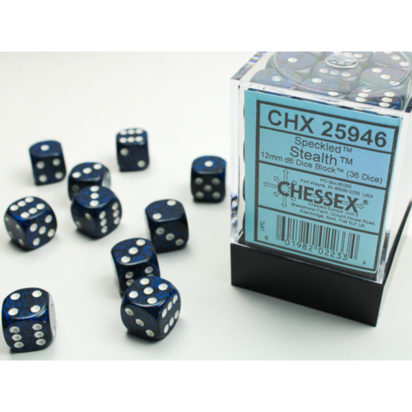 Chessex - Set 36 Dadi D6 (12mm) - Speckled Stealth