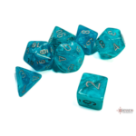 Chessex - Set da 7 Dadi Misti - Cirrus Aqua/Silver