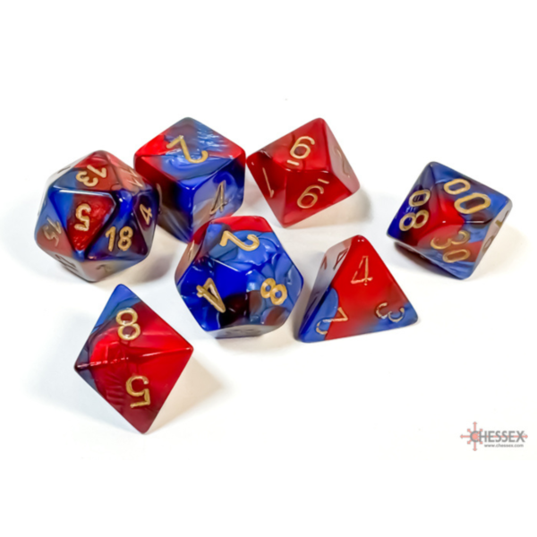 Chessex - Set da 7 Dadi Misti - Gemini Blue-Red/Gold